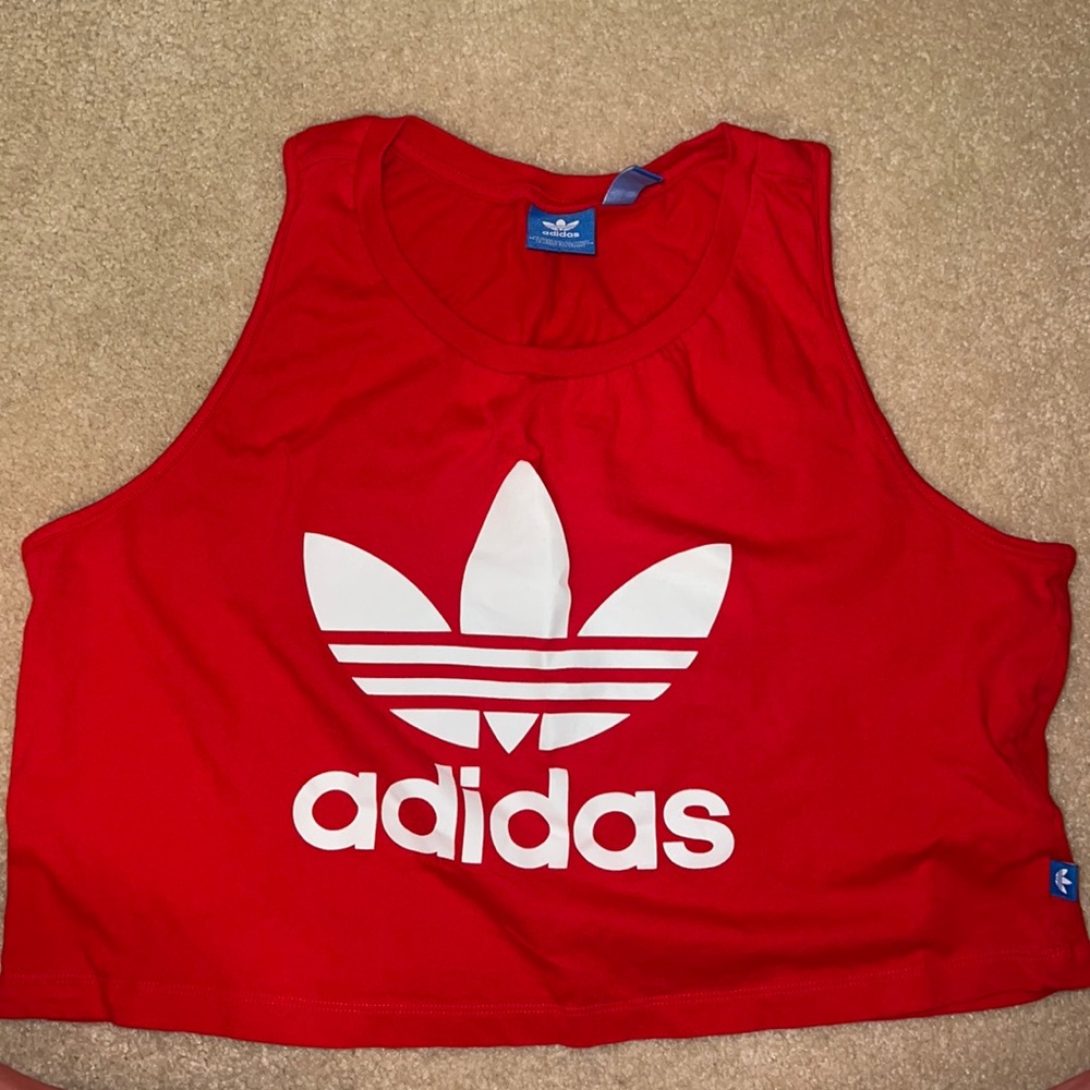 Red cropped adidas’s tank top